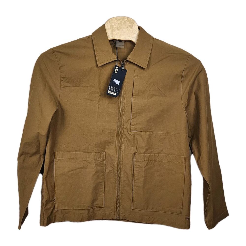 VRST Chore Jacket Men's Large Canvas Water Repellent Full Zip UPF 50+ Brown